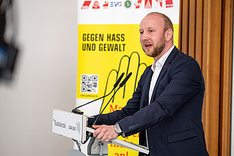 Schlusswort von Timo Ahr, stellv. Vorsitzender des DGB Rheinland-Pfalz/Saarland, Foto: Pasquale D’Angiolillo